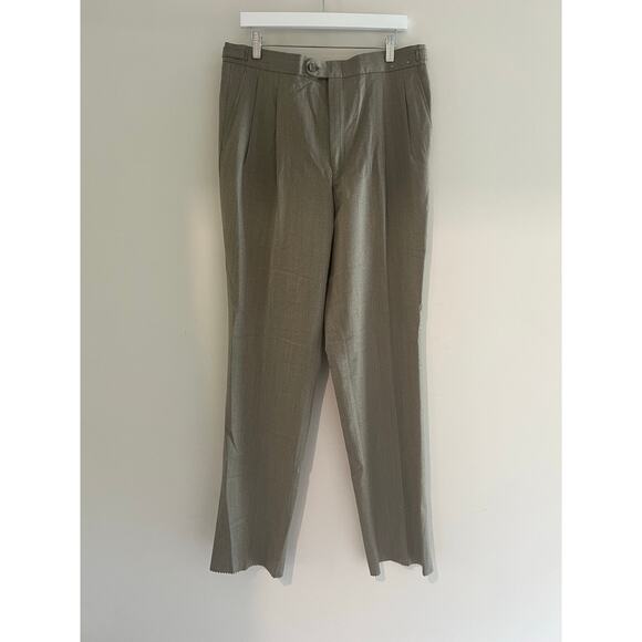 Hickey Freeman Dress Pants Pleated Not Hemmed Light Brown Taupe Size 36 JJ - Picture 3 of 13